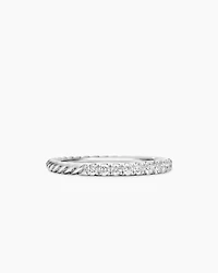 Cable Collectibles® Stack Ring 18K White Gold with Diamonds, 2mm