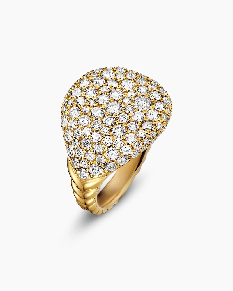Pavé Pinky Ring in 18K Yellow Gold with Diamonds, 13mm