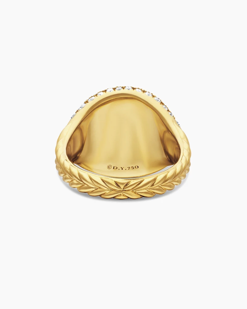 Pavé Pinky Ring in 18K Yellow Gold with Diamonds, 13mm