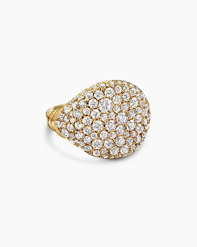 Pavé Pinky Ring in 18K Yellow Gold with Diamonds, 13mm