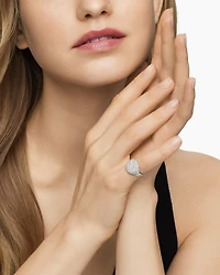 Pavé Pinky Ring in 18K White Gold with Diamonds, 13mm