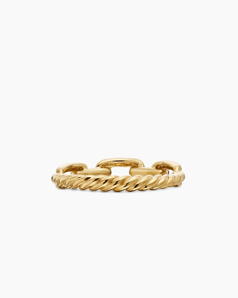Stax Chain Link Ring 18K Yellow Gold with Diamonds, 4.5mm