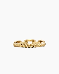 Stax Chain Link Ring 18K Yellow Gold with Diamonds, 4.5mm