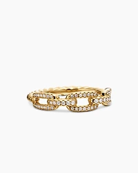 Stax Chain Link Ring 18K Yellow Gold with Diamonds, 4.5mm