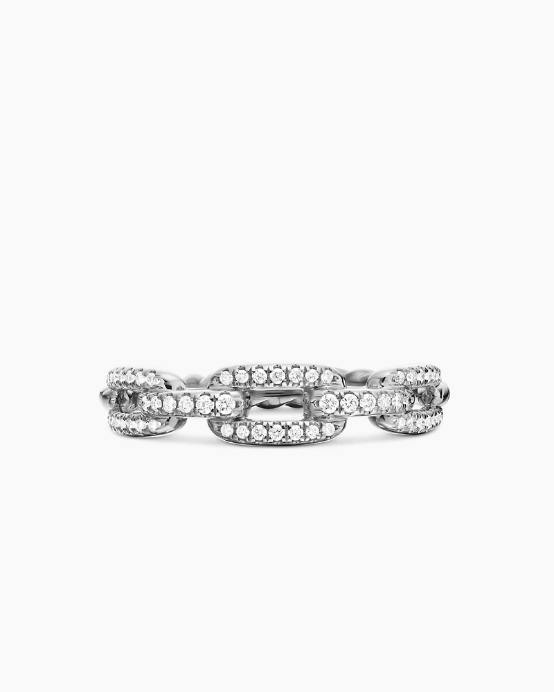 Stax Chain Link Ring 18K Gold with Diamonds