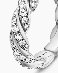 Sculpted Cable Flex Band Ring 18K Gold with Diamonds