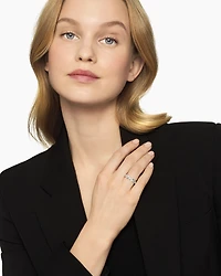 Sculpted Cable Flex Band Ring 18K Gold with Diamonds