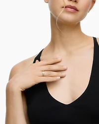 Petite Solari Station Ring 18K Yellow Gold with Pearl and Diamonds, 2.3mm