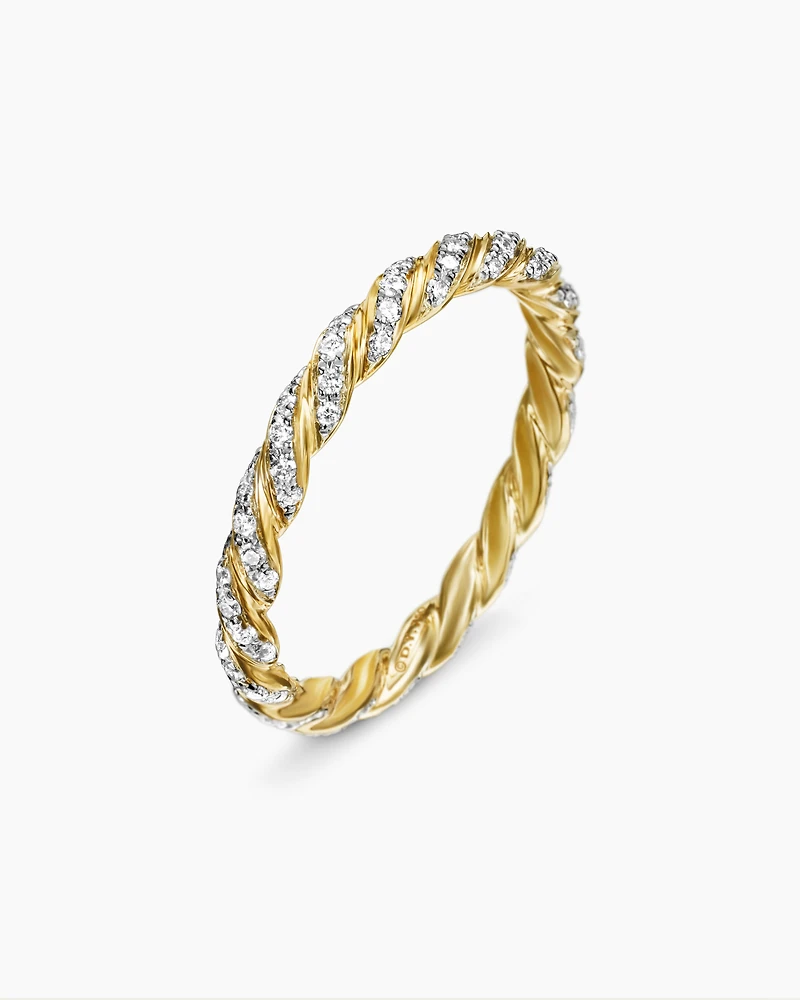 Pavé Petite Band Ring 18K Yellow Gold with Diamonds, 2.8mm
