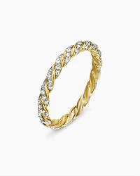 Pavé Petite Band Ring 18K Yellow Gold with Diamonds, 2.8mm