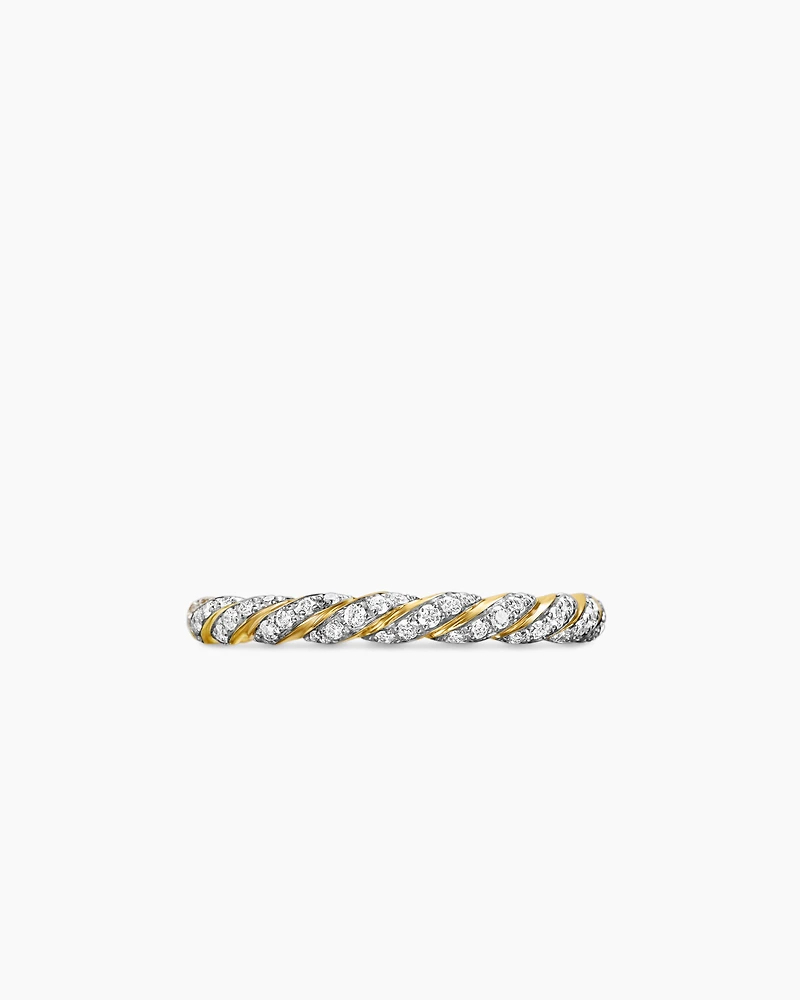 Pavé Petite Band Ring 18K Yellow Gold with Diamonds, 2.8mm