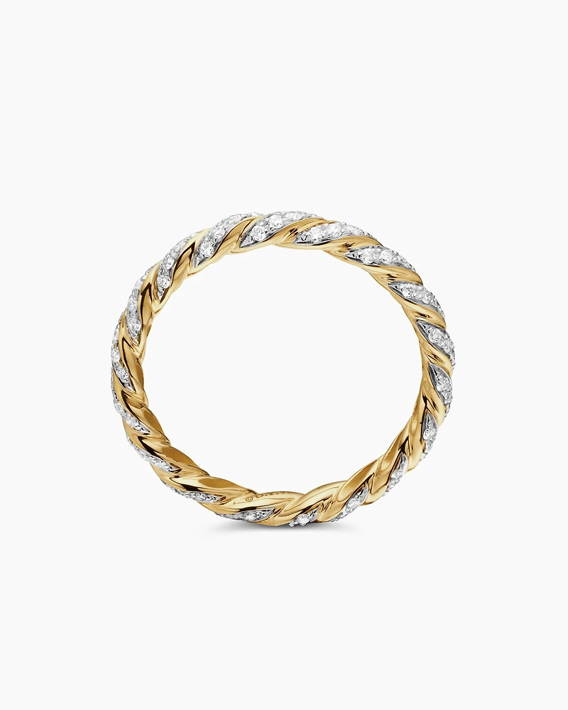 Pavé Petite Band Ring 18K Yellow Gold with Diamonds, 2.8mm