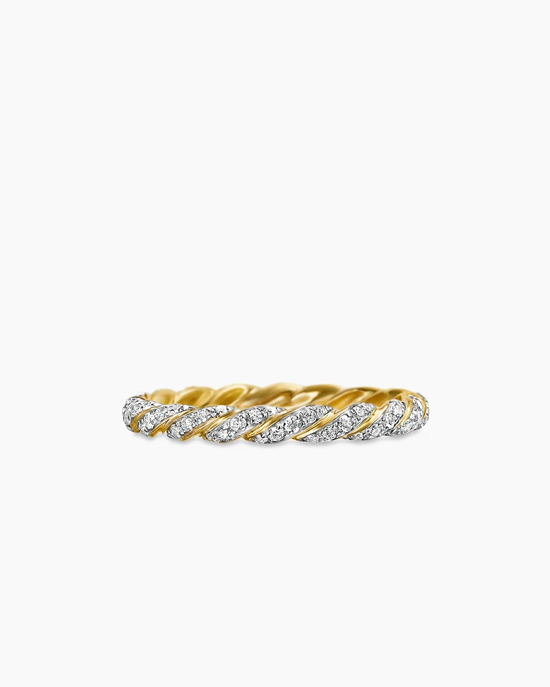 Pavé Petite Band Ring 18K Yellow Gold with Diamonds, 2.8mm