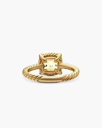 Petite Chatelaine® Pavé Bezel Ring 18K Yellow Gold with Champagne Citrine and Diamonds, 7mm
