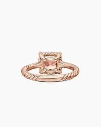 Petite Chatelaine® Pavé Bezel Ring 18K Rose Gold with Morganite and Diamonds, 7mm