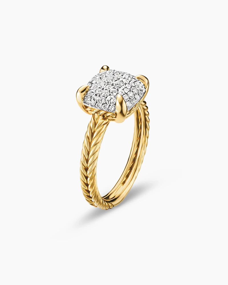 Chatelaine® Ring 18K Yellow Gold with Pavé Diamonds, 11mm