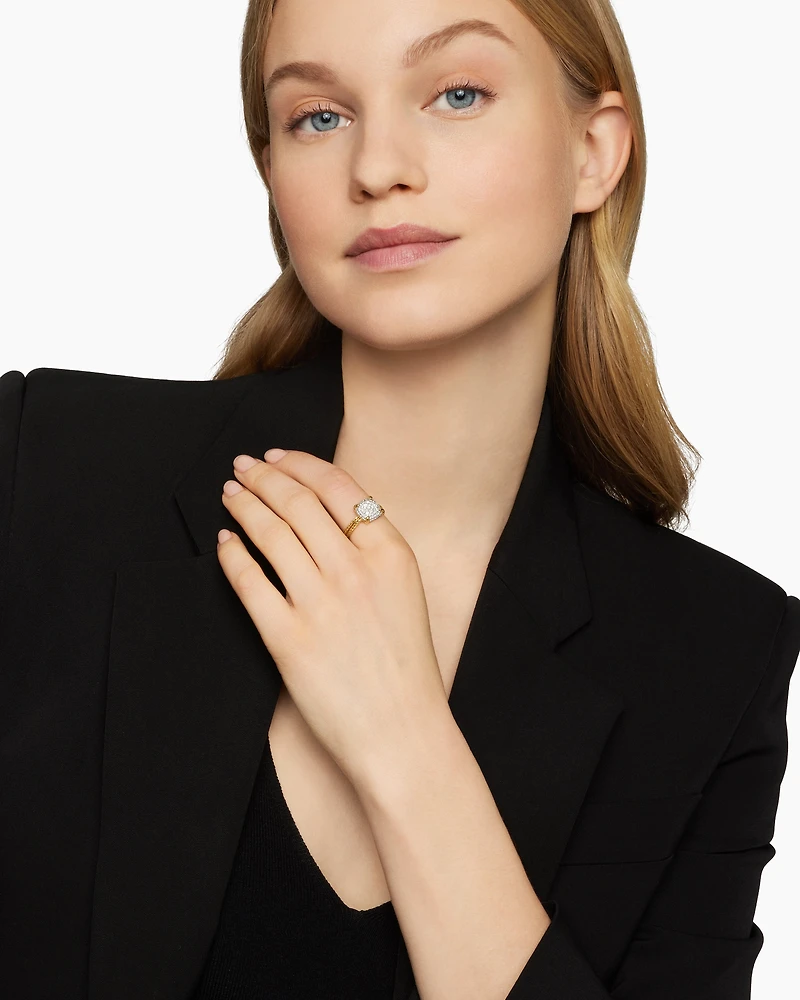 Chatelaine® Ring 18K Yellow Gold with Pavé Diamonds, 11mm