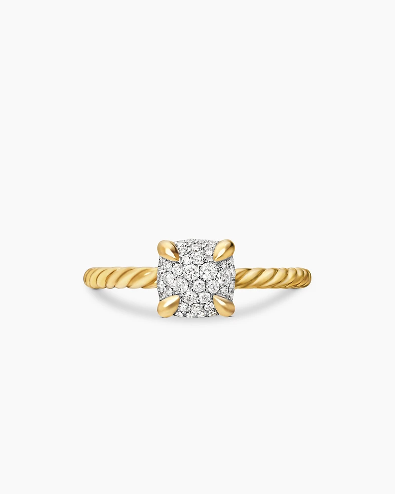 Petite Chatelaine® Ring 18K Yellow Gold with Pavé Diamonds, 7mm