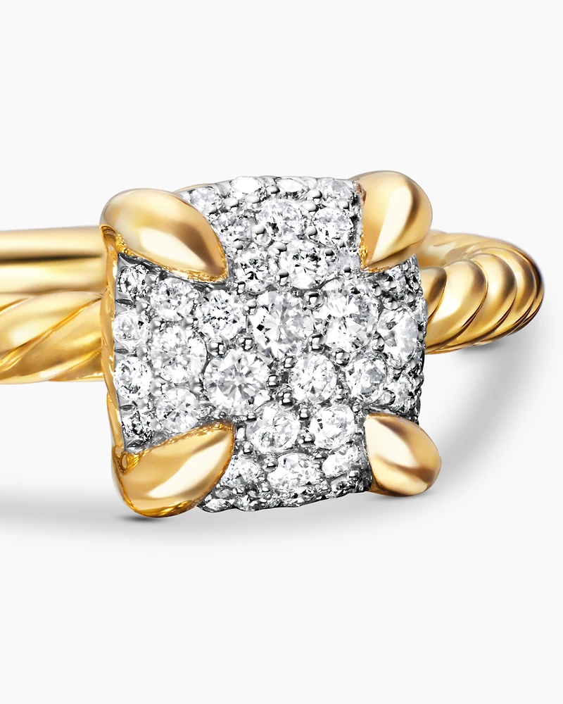 Petite Chatelaine® Ring 18K Yellow Gold with Pavé Diamonds, 7mm