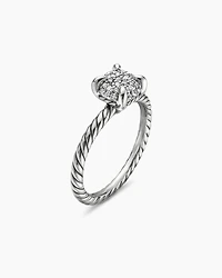 Petite Chatelaine® Ring Sterling Silver with Pavé Diamonds, 7mm