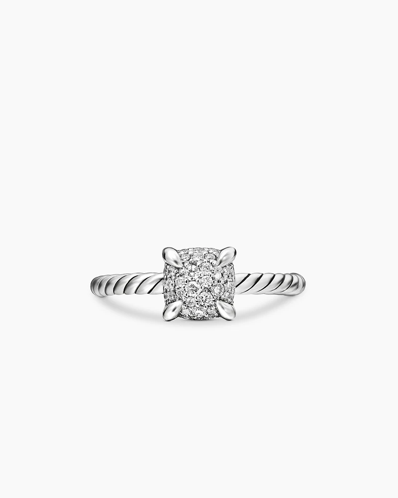 Petite Chatelaine® Ring Sterling Silver with Pavé Diamonds, 7mm
