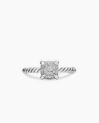 Petite Chatelaine® Ring Sterling Silver with Pavé Diamonds, 7mm