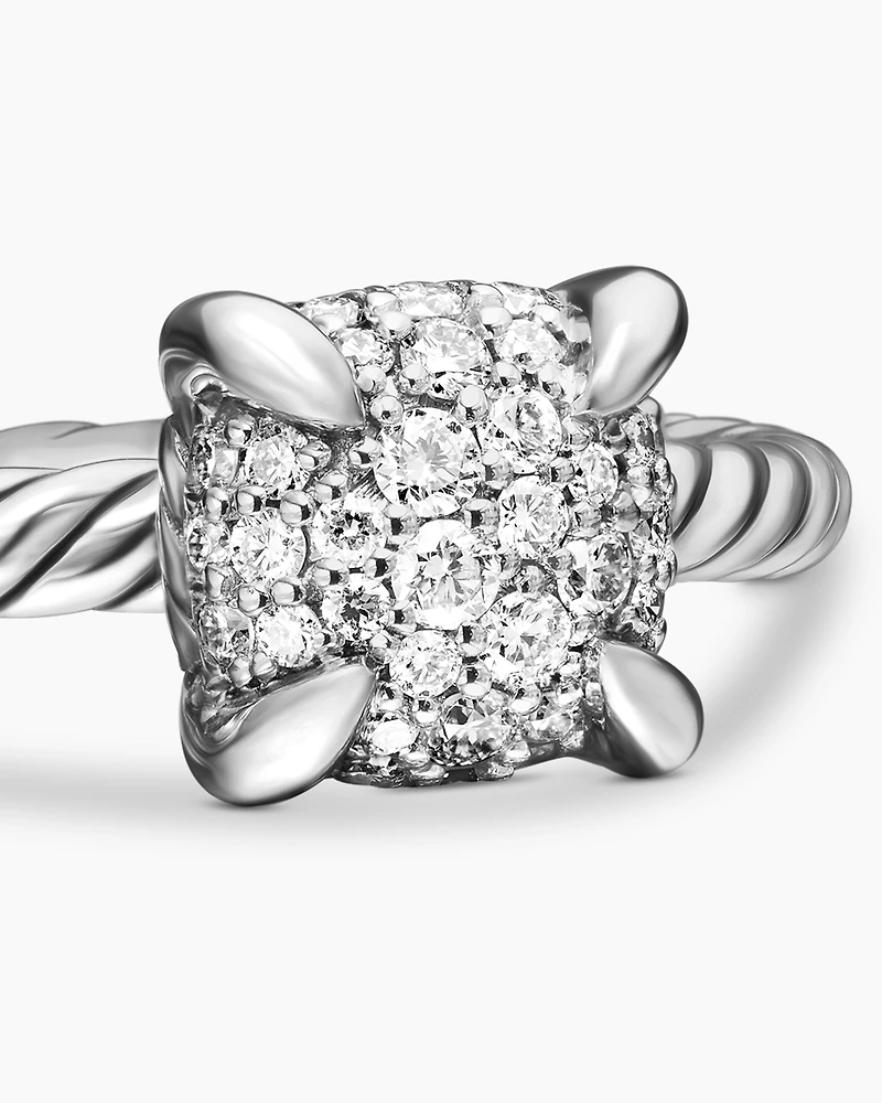 Petite Chatelaine® Ring Sterling Silver with Pavé Diamonds, 7mm
