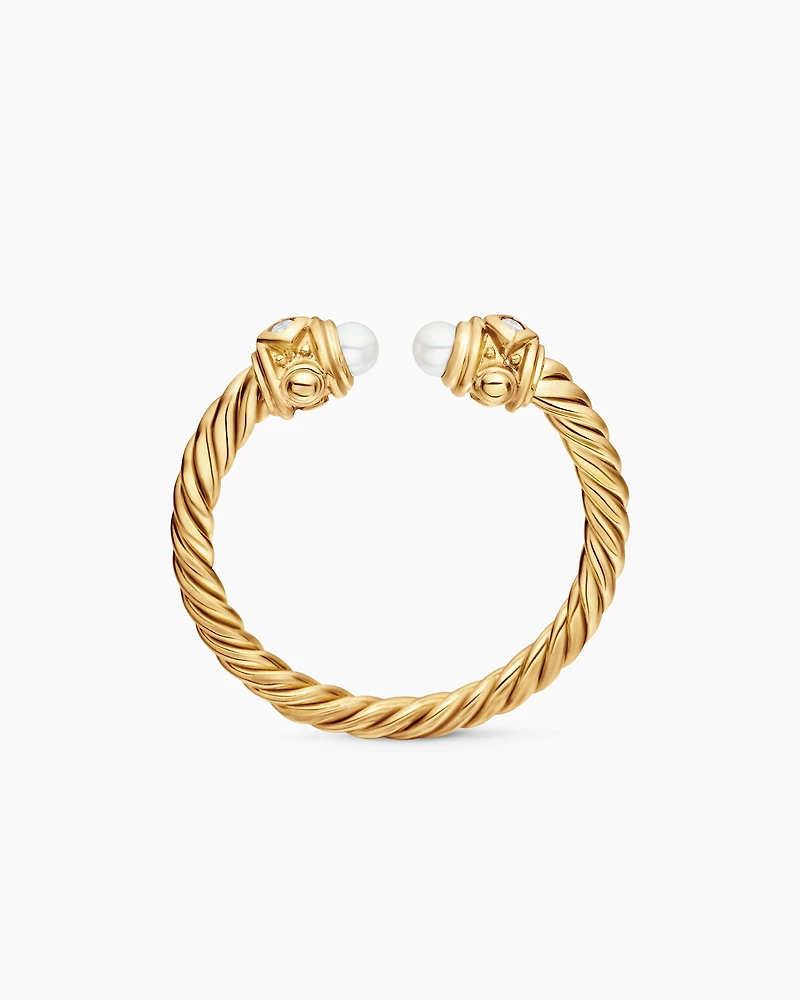 Renaissance Ring 18K Yellow Gold with Pearls and Diamonds, 2.3mm