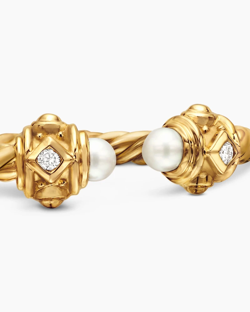 Renaissance Ring 18K Yellow Gold with Pearls and Diamonds, 2.3mm