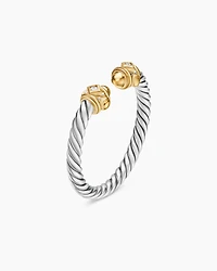 Renaissance Ring Sterling Silver with 14K Yellow Gold, Gold Domes and Diamonds, 2.3mm