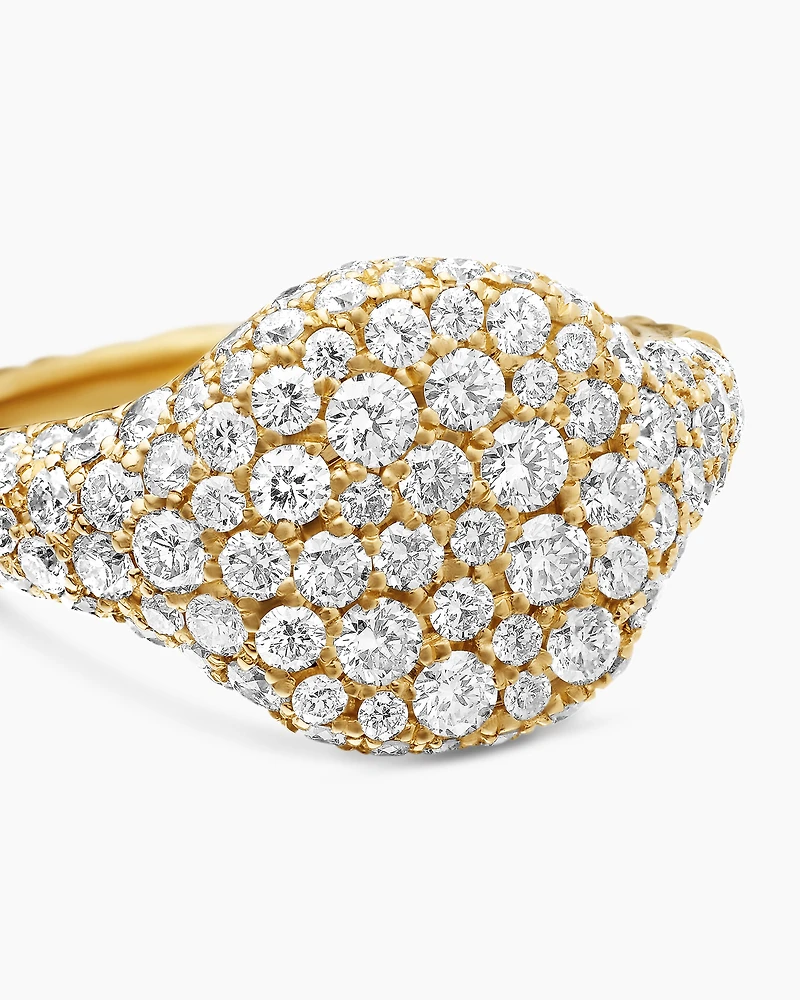 Pavé Pinky Ring 18K Yellow Gold with Diamonds, 10mm