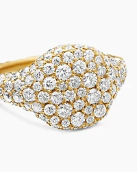 Pavé Pinky Ring 18K Yellow Gold with Diamonds, 10mm