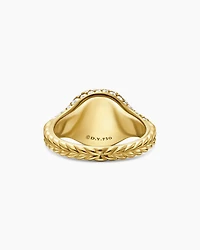 Pavé Pinky Ring 18K Yellow Gold with Diamonds, 10mm
