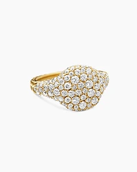 Pavé Pinky Ring 18K Yellow Gold with Diamonds, 10mm