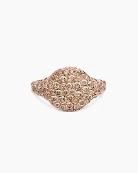 Pavé Pinky Ring in 18K Rose Gold with Cognac Diamonds, 10mm
