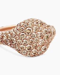Pavé Pinky Ring in 18K Rose Gold with Cognac Diamonds, 10mm