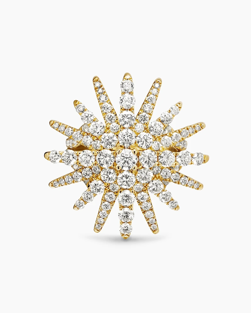 Starburst Ring 18K Yellow Gold with Diamonds, 28mm