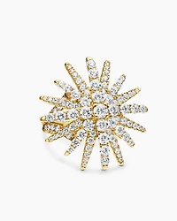 Starburst Ring 18K Yellow Gold with Diamonds, 28mm
