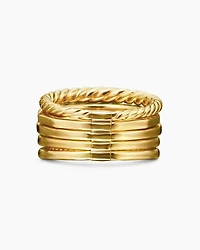 Stax Statement Ring 18K Yellow Gold with Champagne Citrine and Diamonds, 14mm