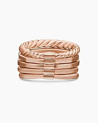 Stax Five Row Ring 18K Rose Gold with Morganite and Diamonds, 14mm