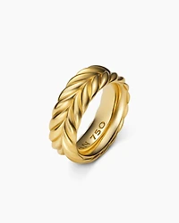 Chevron Band Ring 18K Yellow Gold, 8.5mm