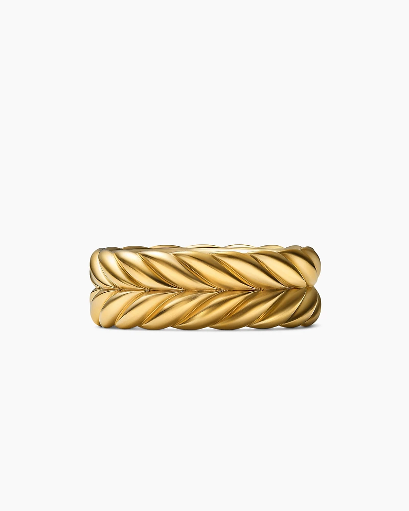 Chevron Band Ring 18K Yellow Gold, 8.5mm