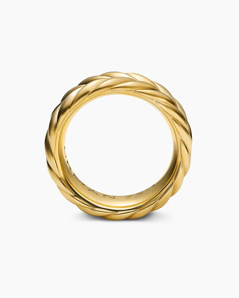 Chevron Band Ring 18K Yellow Gold, 8.5mm