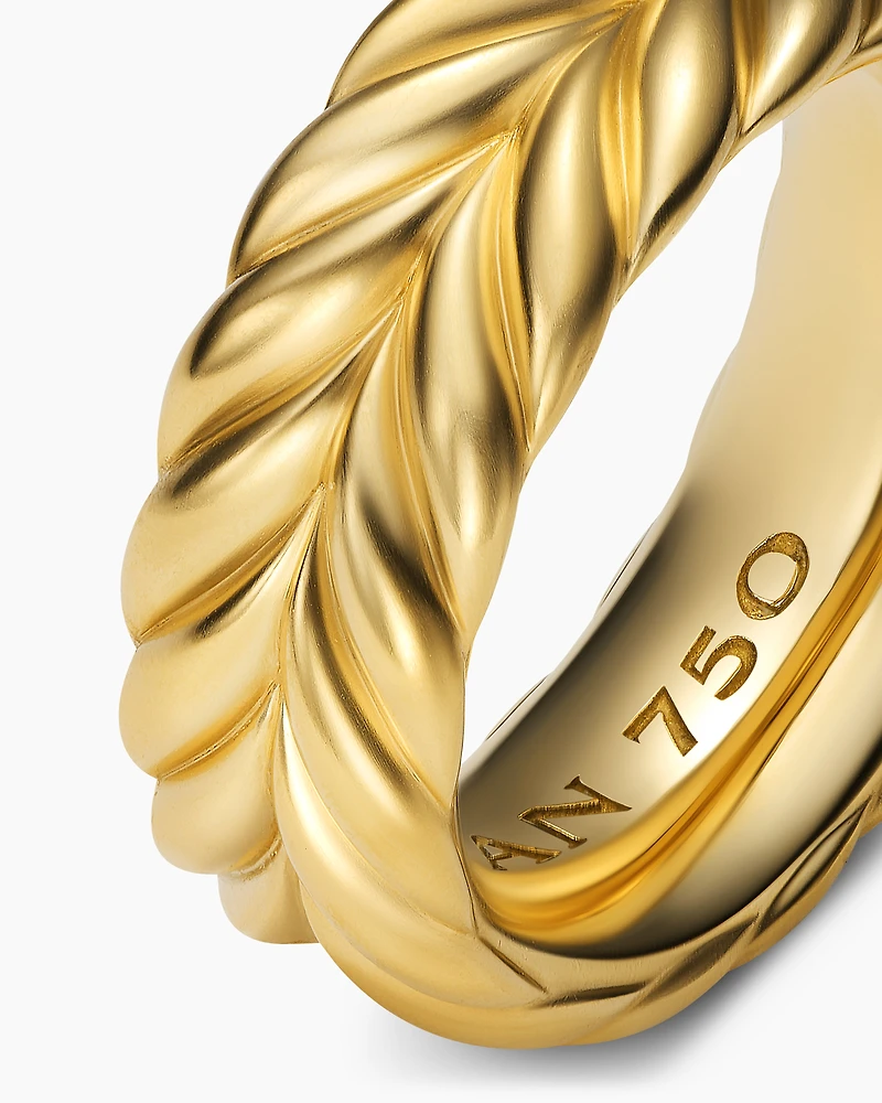 Chevron Band Ring 18K Yellow Gold, 8.5mm