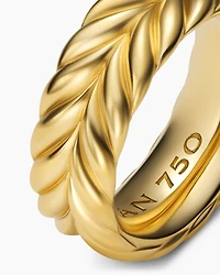 Chevron Band Ring 18K Yellow Gold, 8.5mm