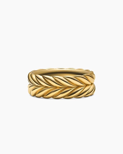 Chevron Band Ring 18K Yellow Gold, 8.5mm