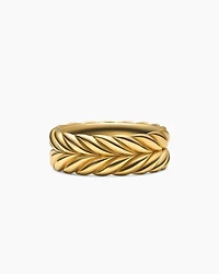 Chevron Band Ring 18K Yellow Gold, 8.5mm