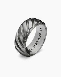Modern Cable Band Ring Grey Titanium, 9mm