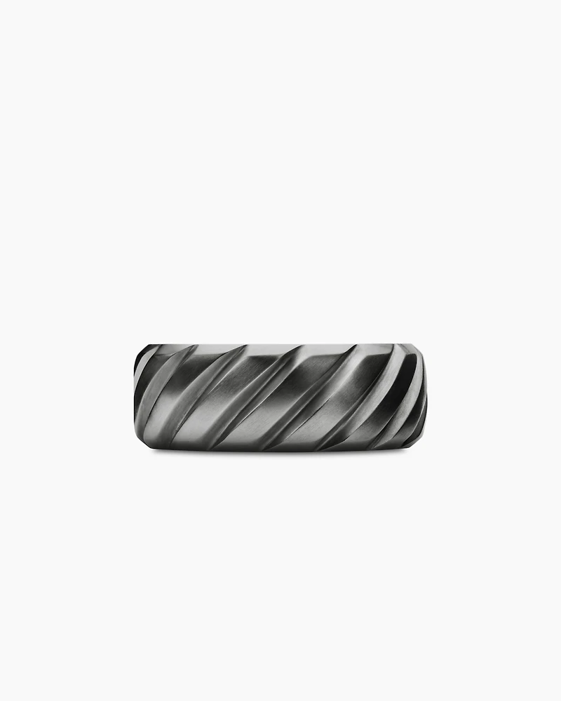 Modern Cable Band Ring Grey Titanium, 9mm