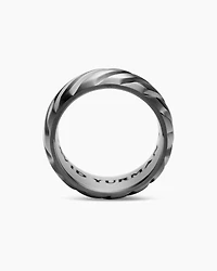 Modern Cable Band Ring Grey Titanium, 9mm